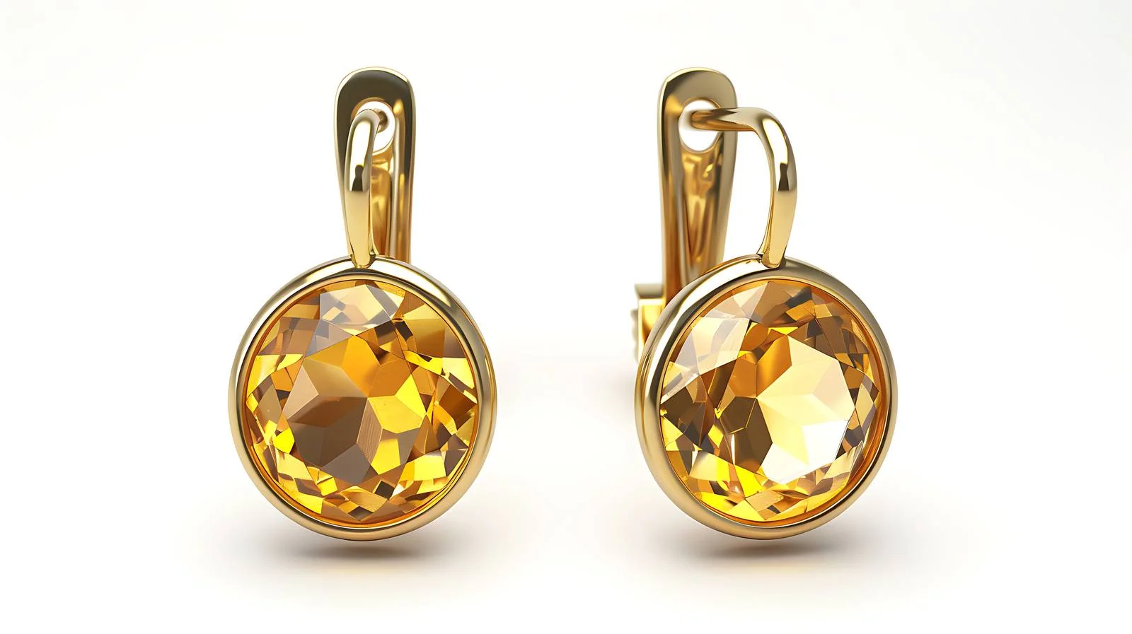 Yellow Gold Gemstone Earrings — free download from Dotvec