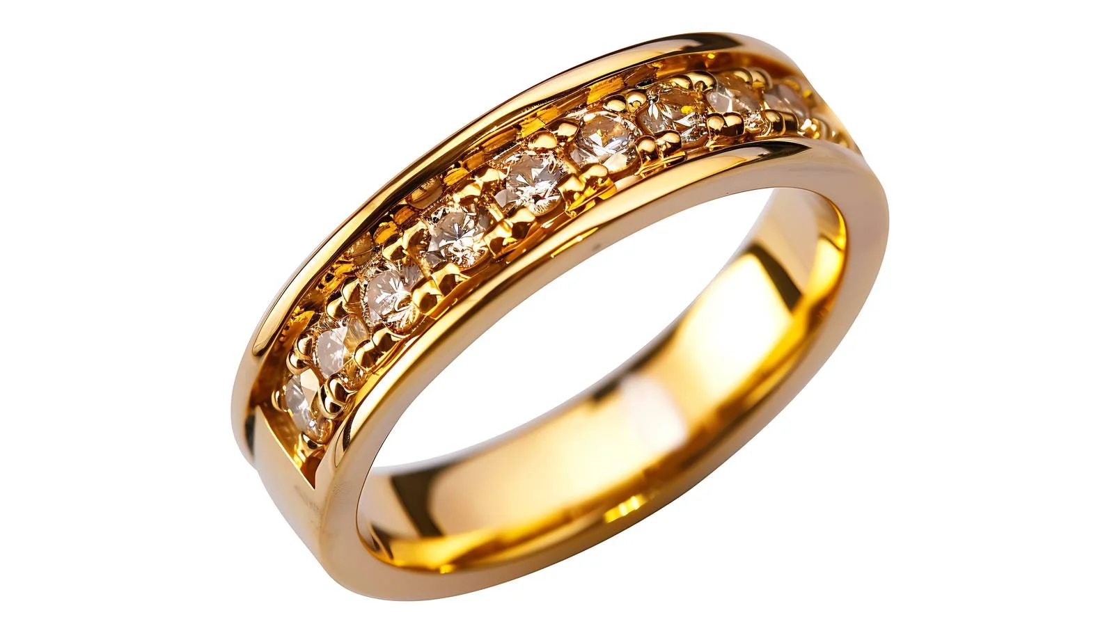 Elegant Diamond Gold Ring on White Background — free download from Dotvec