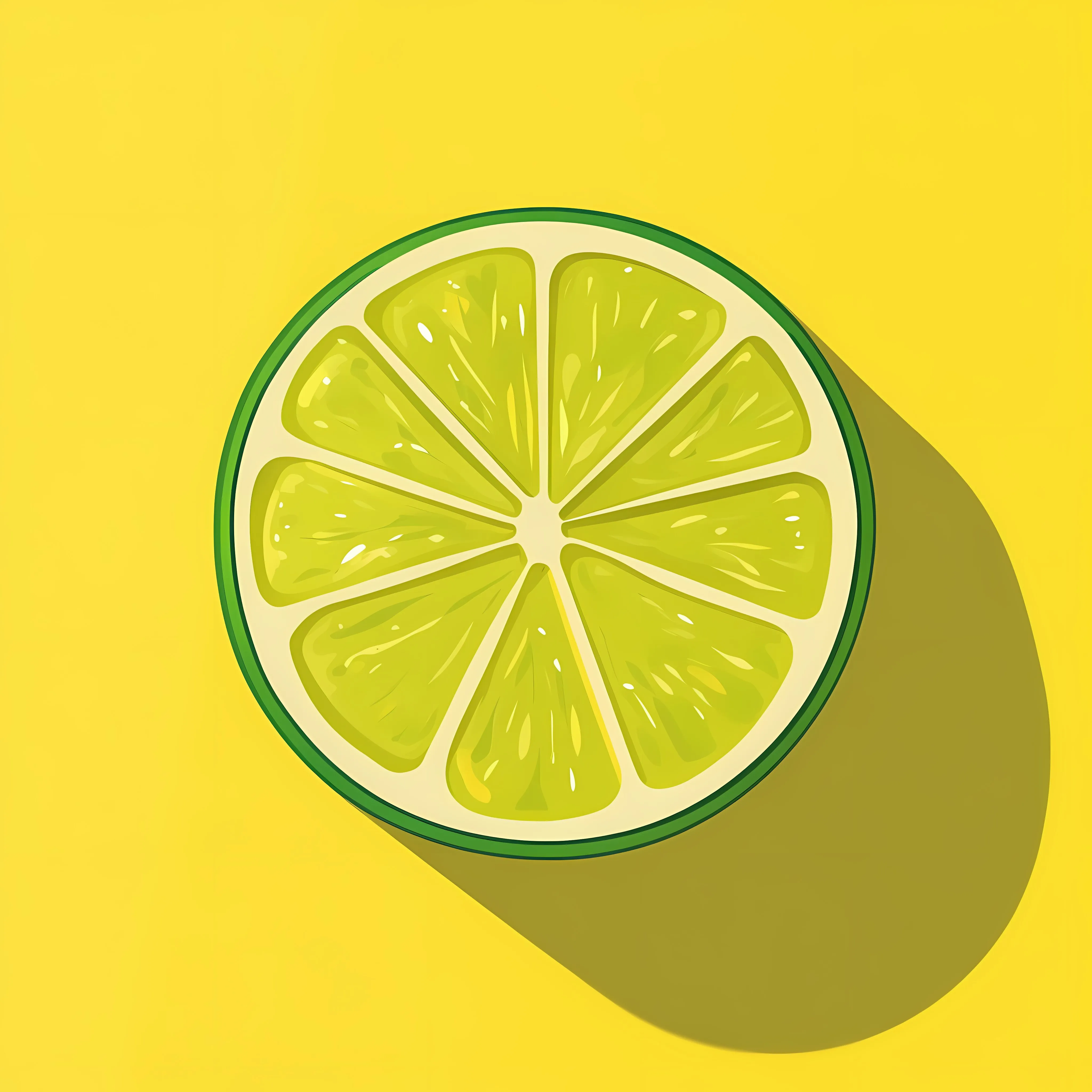 Flat Yellow Lime Vector Illustration in Frame — free download from Dotvec