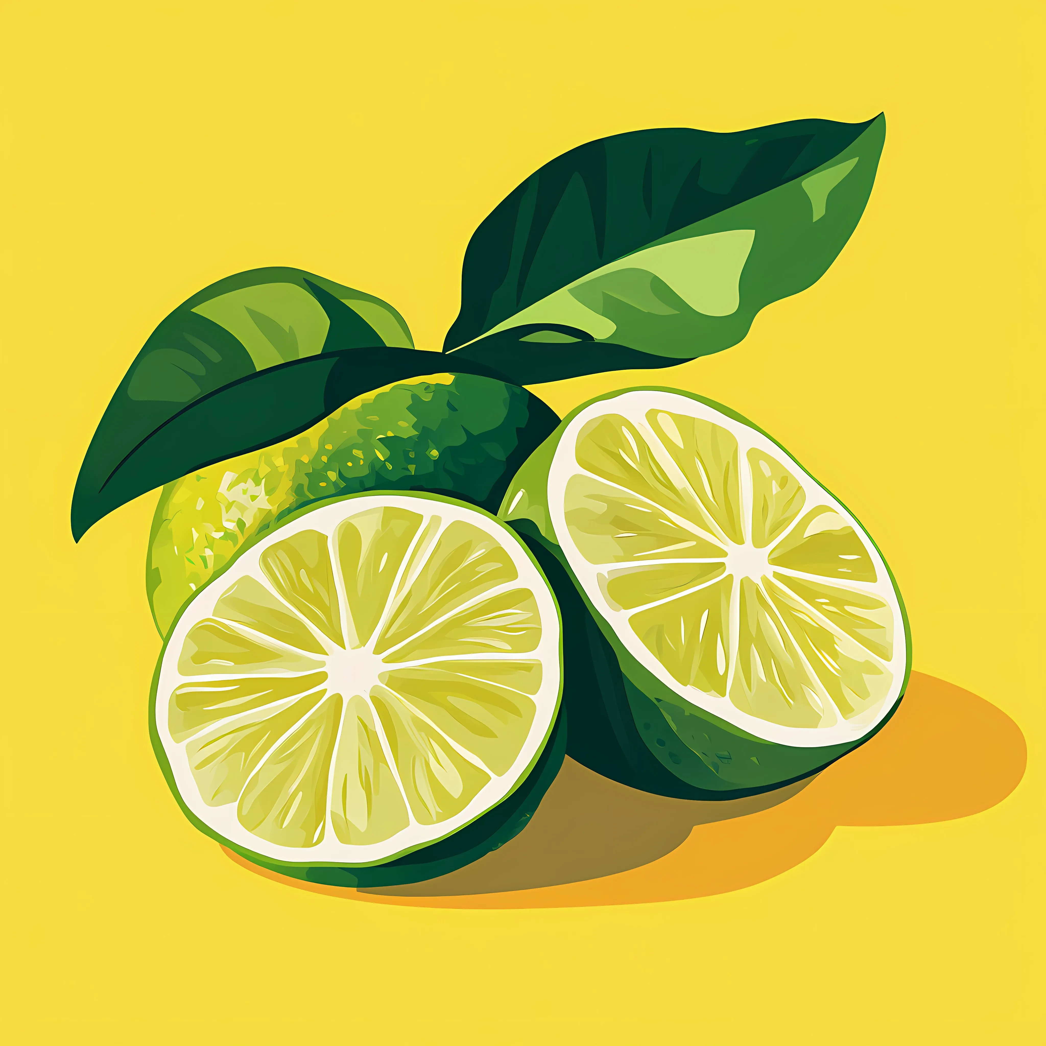 Yellow Lime Flat Vector Illustration in Frame – free colorful frames image from Dotvec