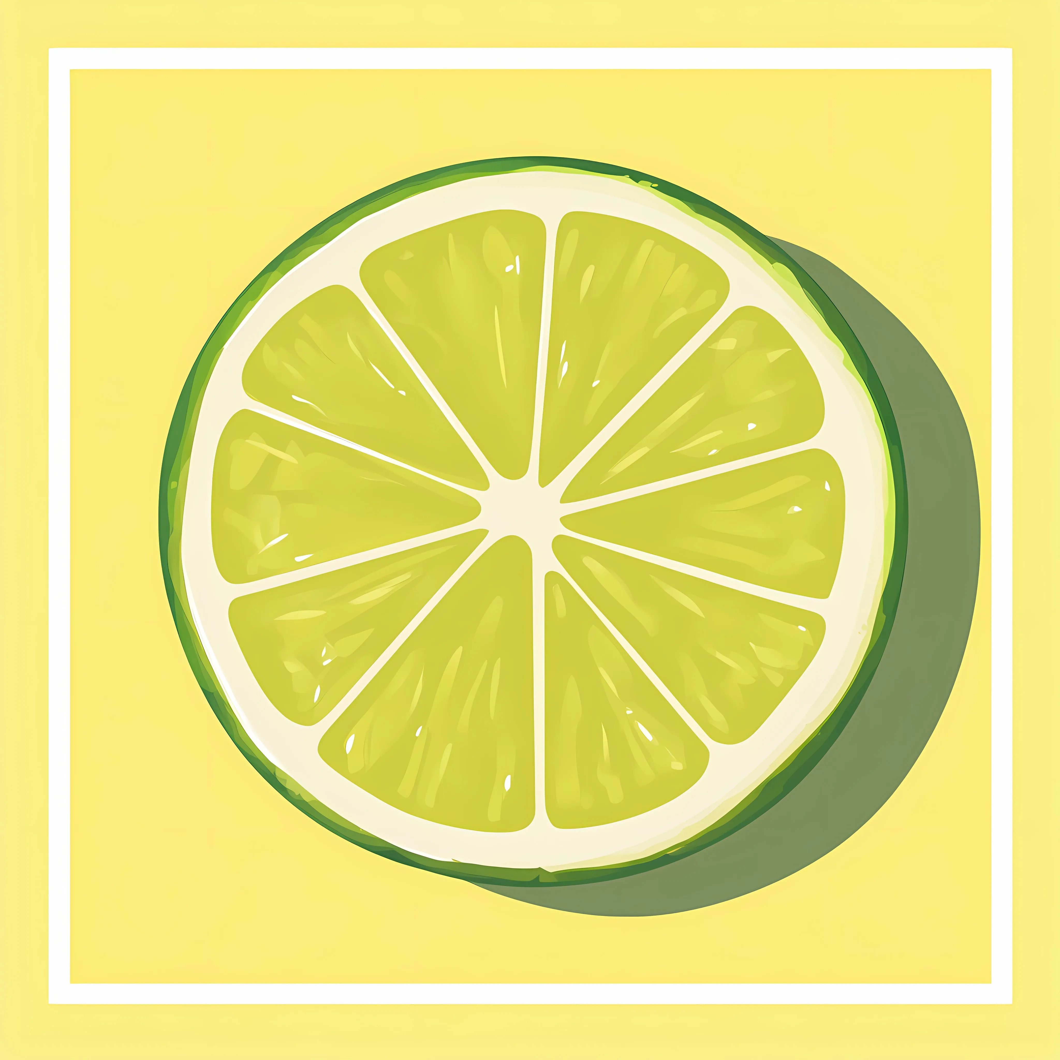 Yellow Lime Flat Vector Illustration in Frame — free download from Dotvec