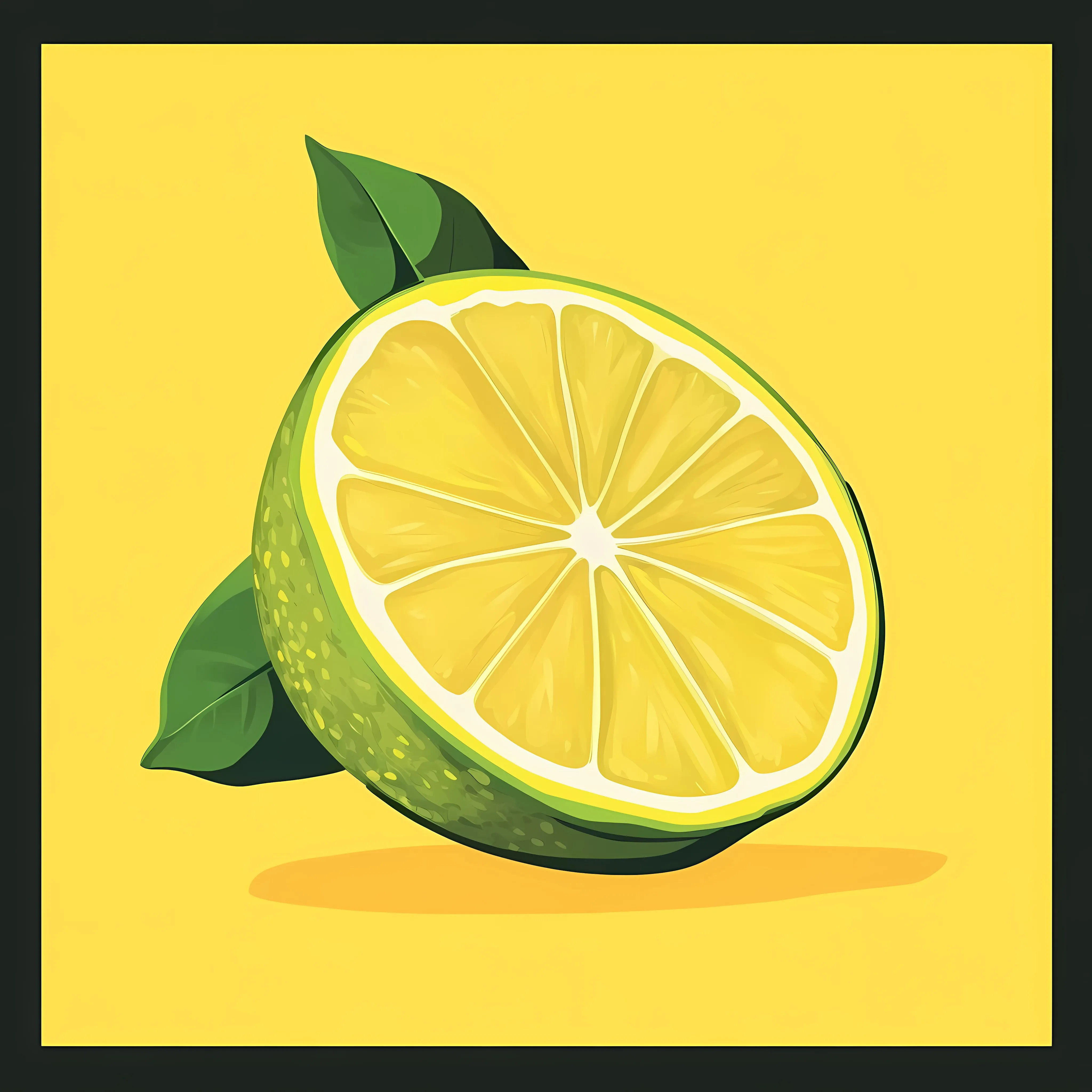 Flat Vector Illustration of Yellow Lime — free download from Dotvec