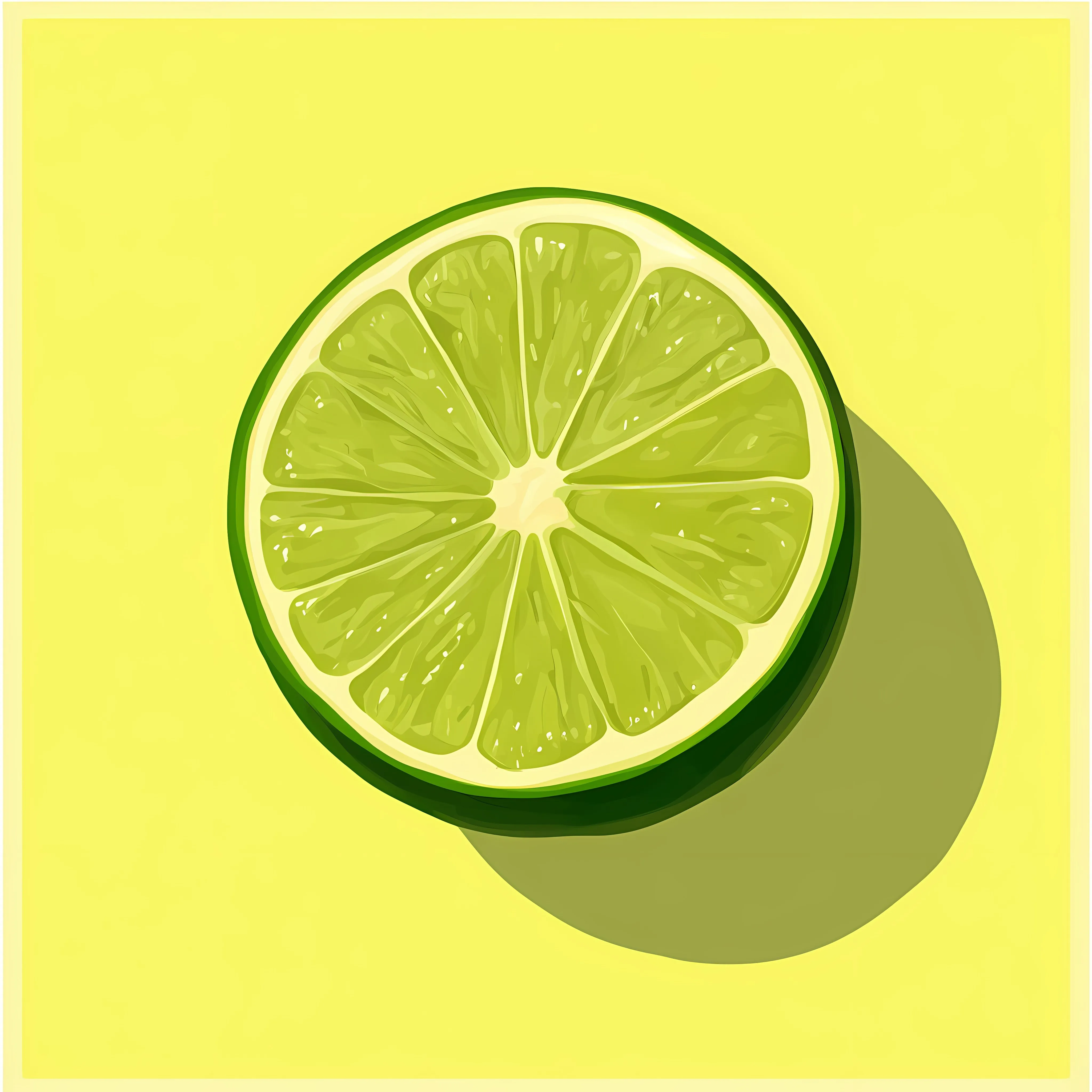 Yellow Lime Flat Vector Illustration in Frame — free download from Dotvec