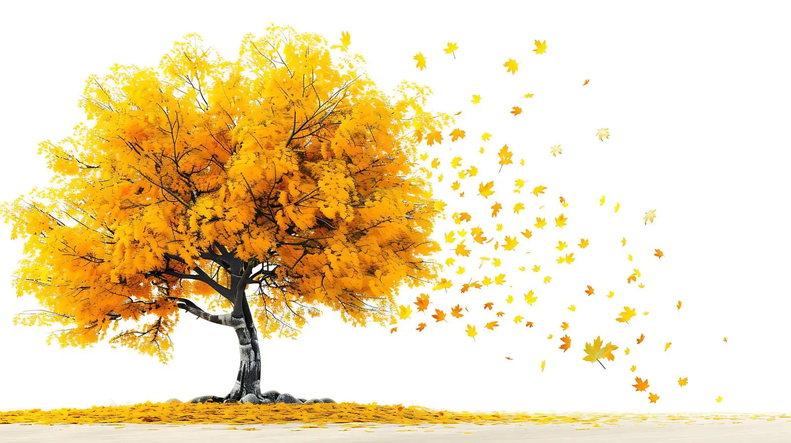 Isolated Yellow Maple Tree with Autumn Leaves – free fall season image from Dotvec