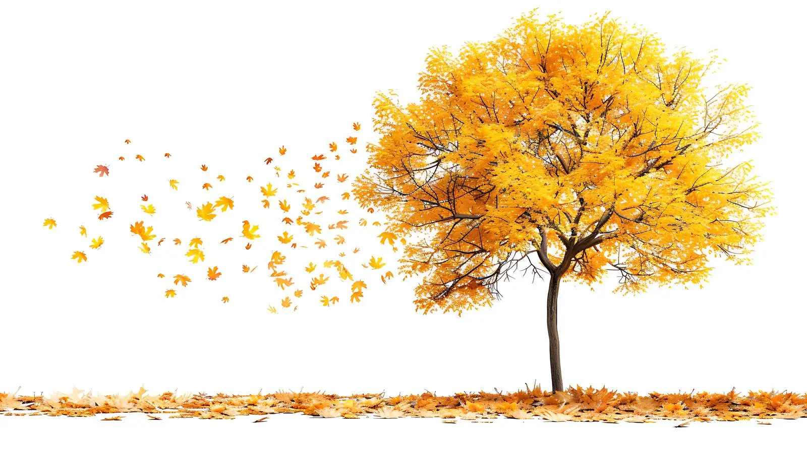 Isolated Yellow Maple Tree with Autumn Leaves — free download from Dotvec