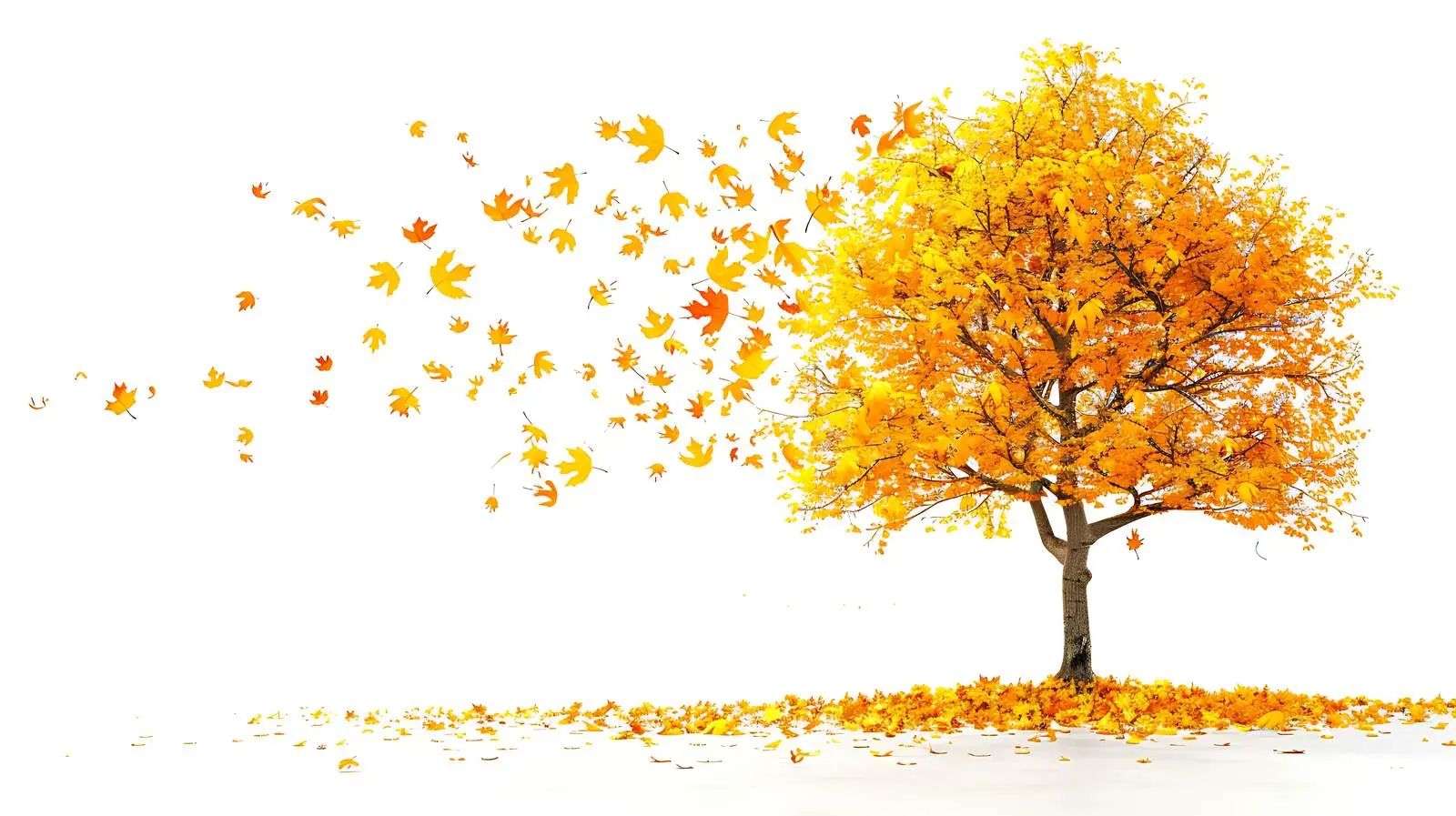 Yellow Maple Tree with Autumn Leaves Isolated — free download from Dotvec