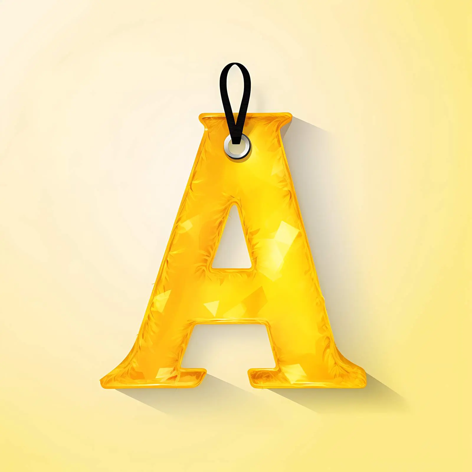 Yellow Ripped Paper Tag with Letter A — free download from Dotvec