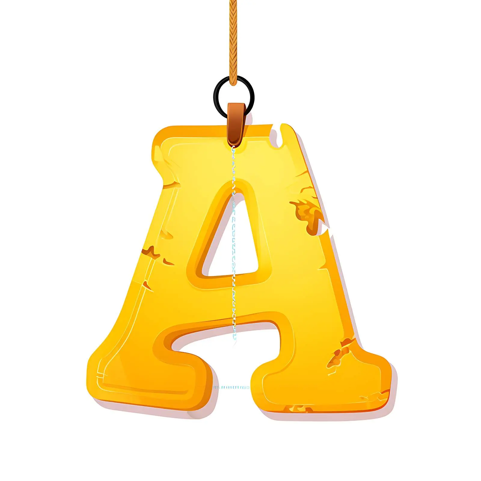 Yellow Ripped Paper Tag with Letter A Clip Art — free download from Dotvec