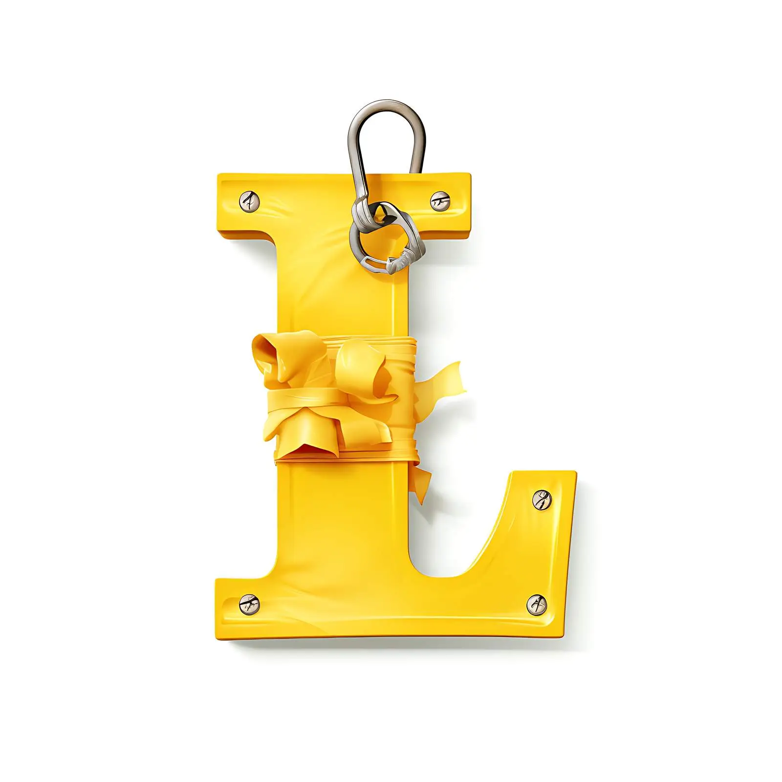 Yellow Ripped Paper Tag with Letter L – free artistic elements image from Dotvec