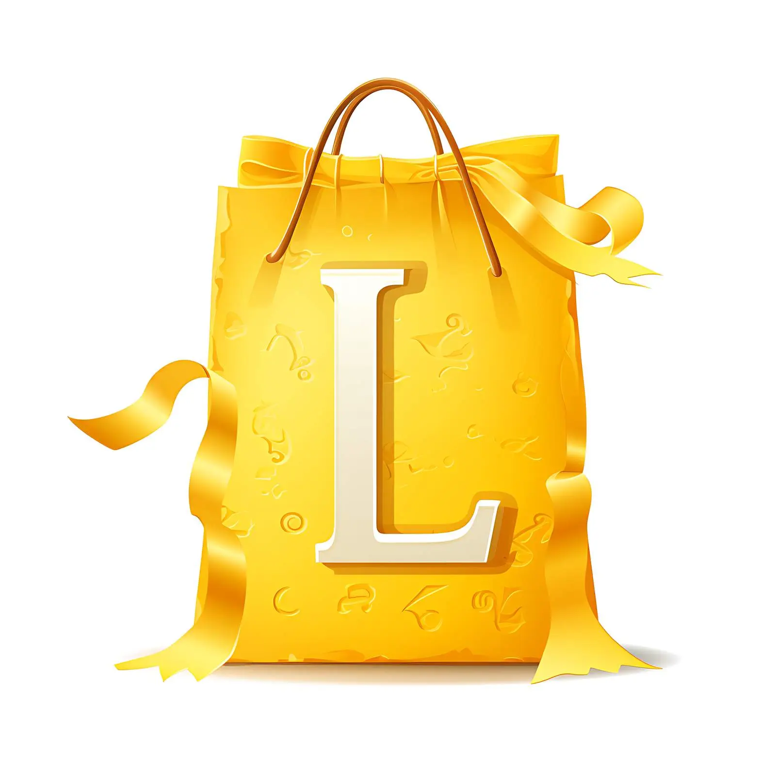 Yellow Ripped Paper Tag with Letter L — free download from Dotvec