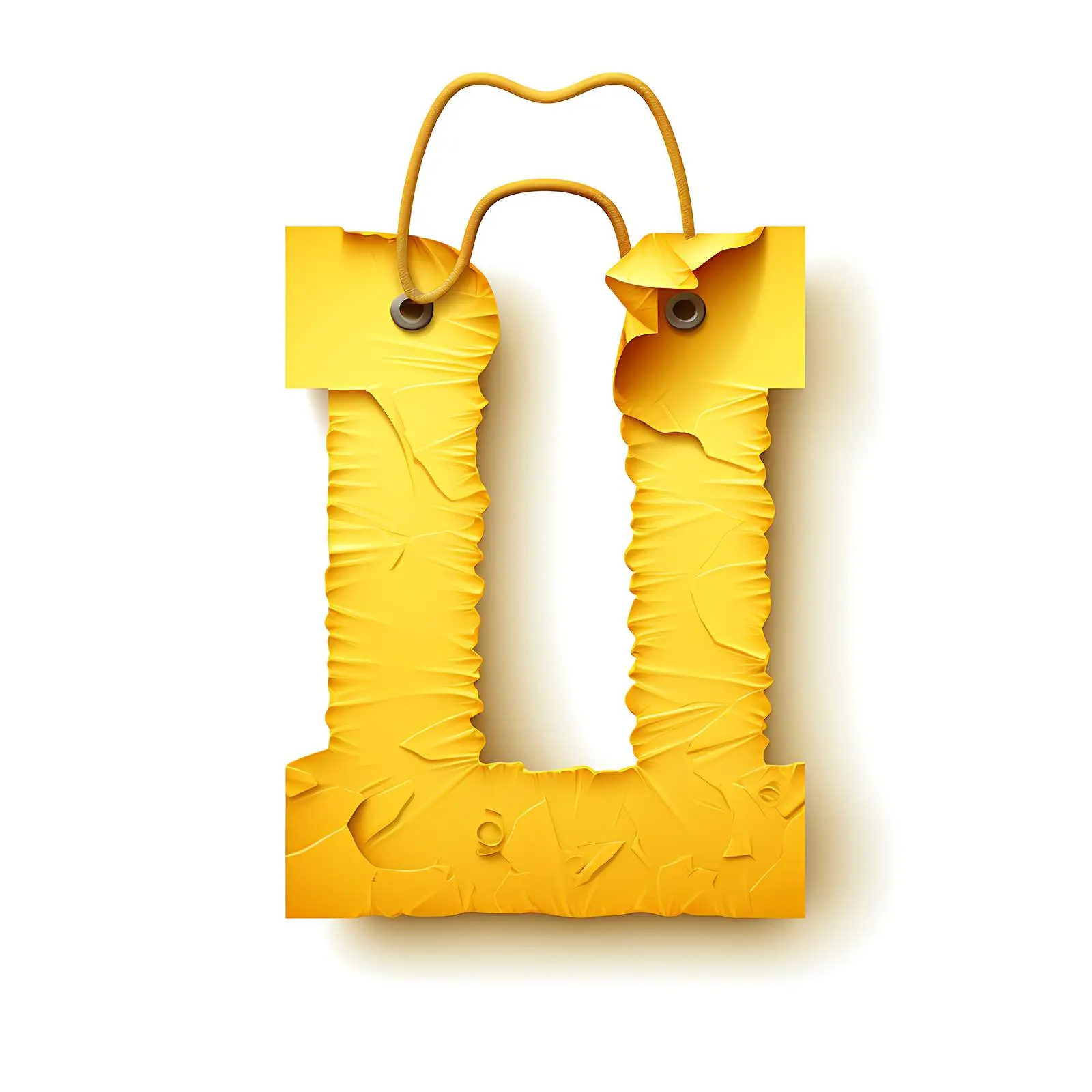 Yellow Ripped Paper Tag with Letter L — free download from Dotvec