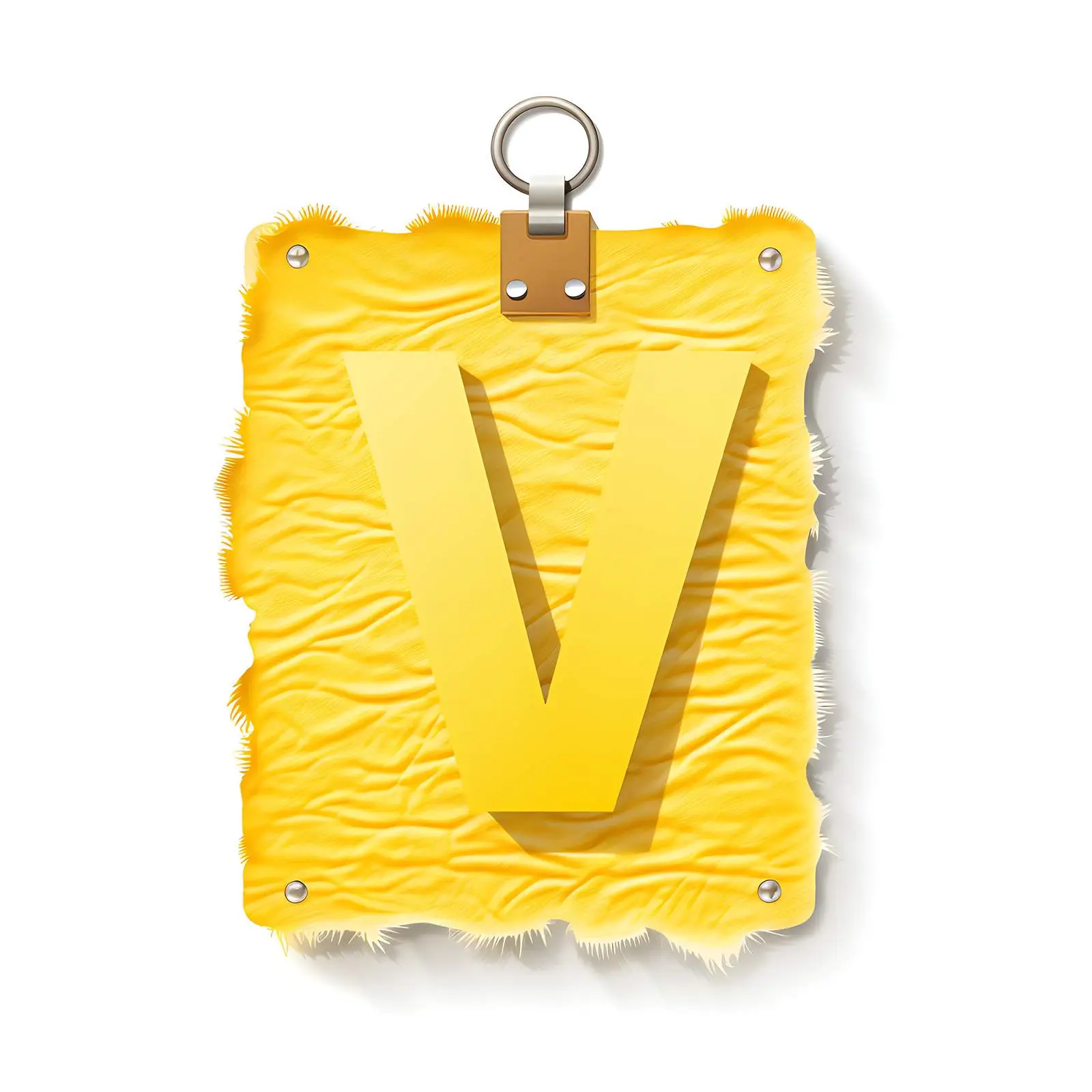 Yellow Ripped Paper Tag with Letter W – free teaching resources image from Dotvec