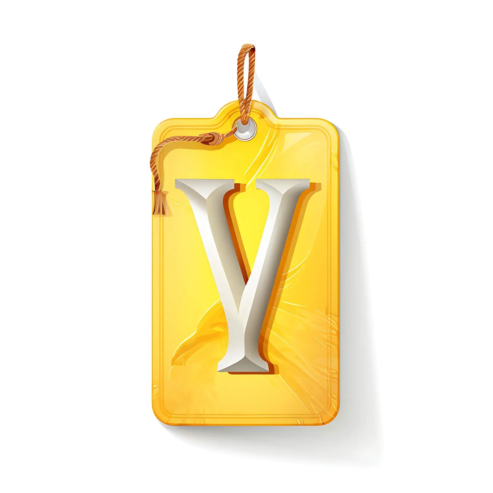 Yellow Ripped Paper Tag with Letter Y — free download from Dotvec