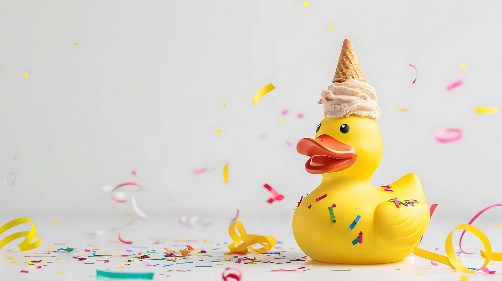 Rubber Duck with Ice Cream Cone — free download from Dotvec