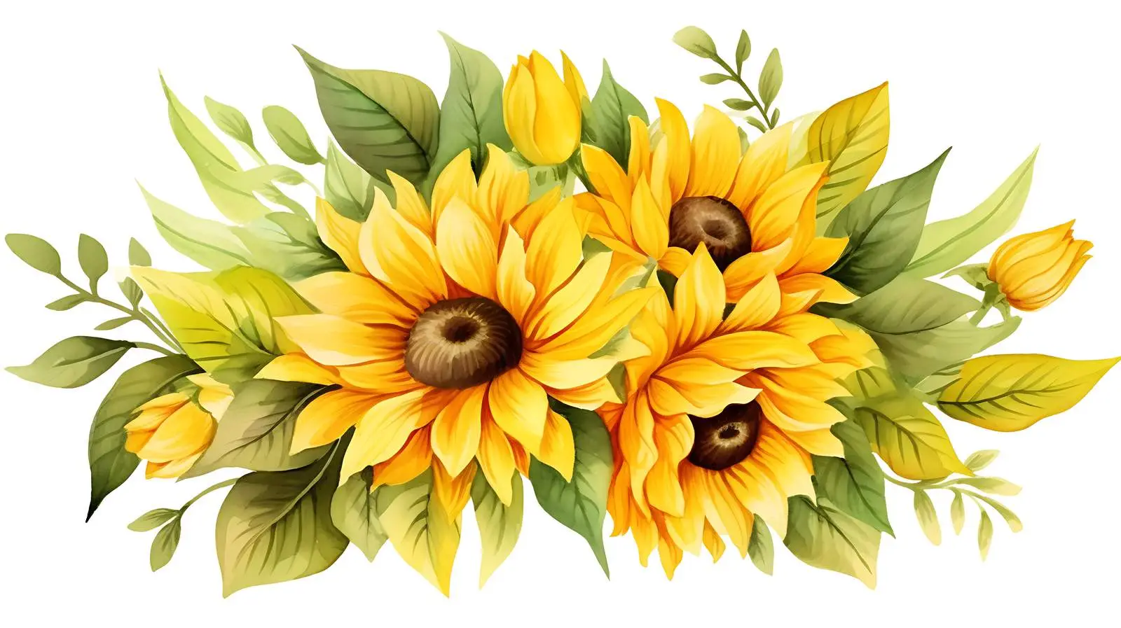 Vibrant Sunflower Bouquet Isolated on White — free download from Dotvec