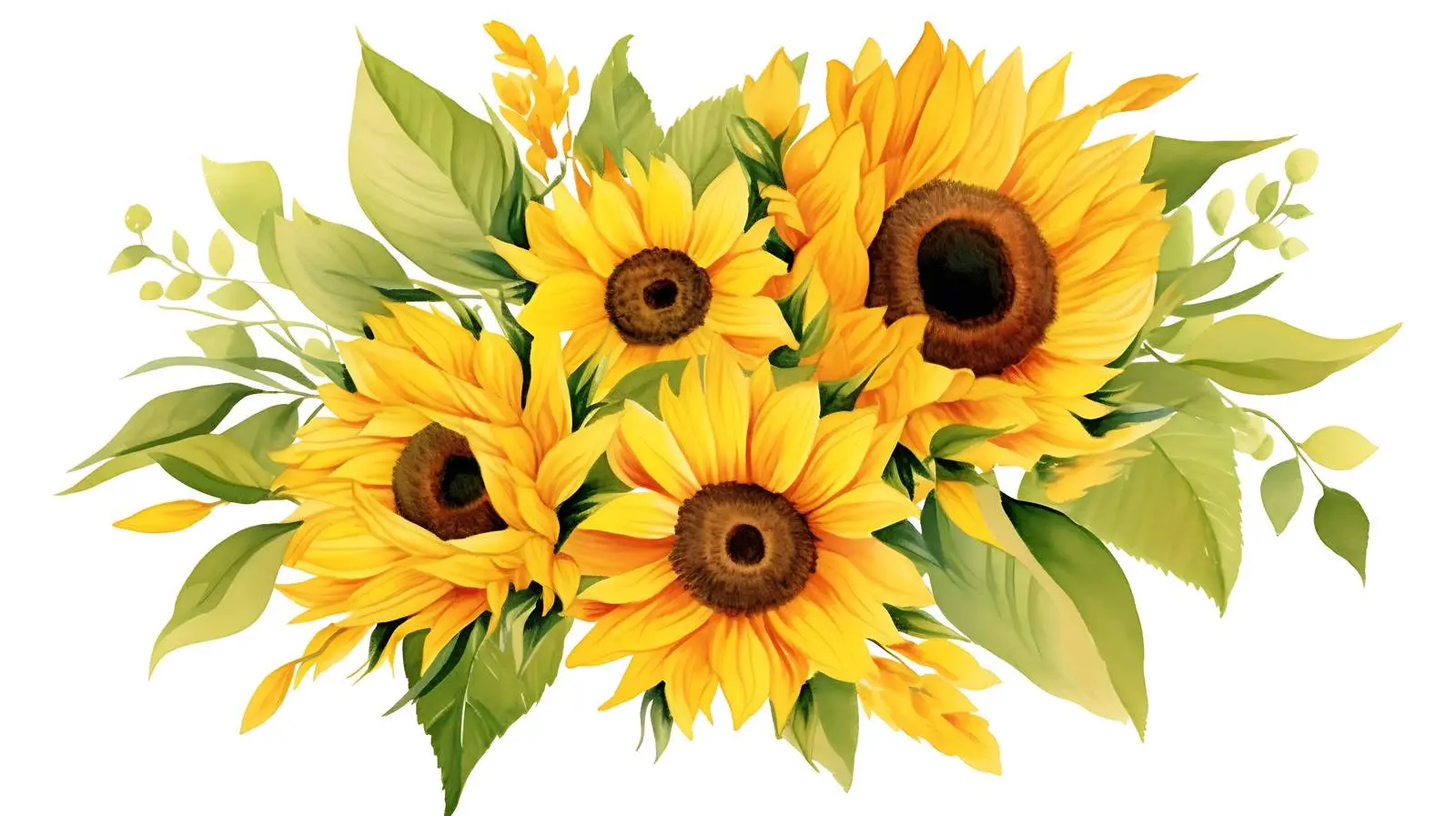 Vibrant Sunflower Bouquet Isolated on White — free download from Dotvec