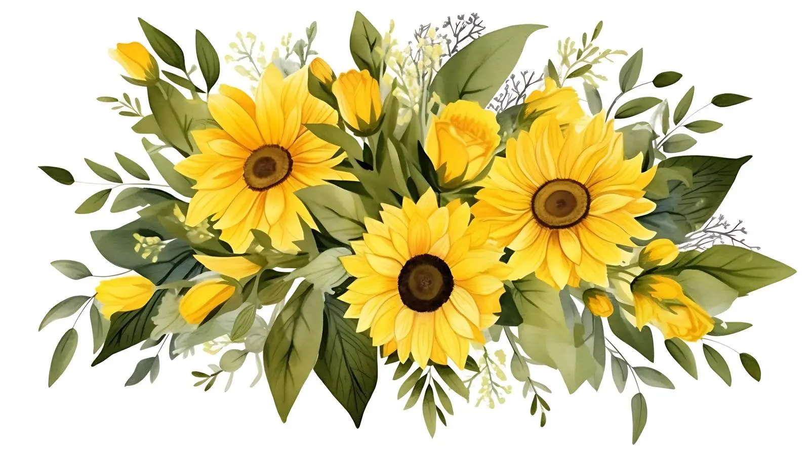 Vibrant Sunflower Bouquet Isolated on White — free download from Dotvec