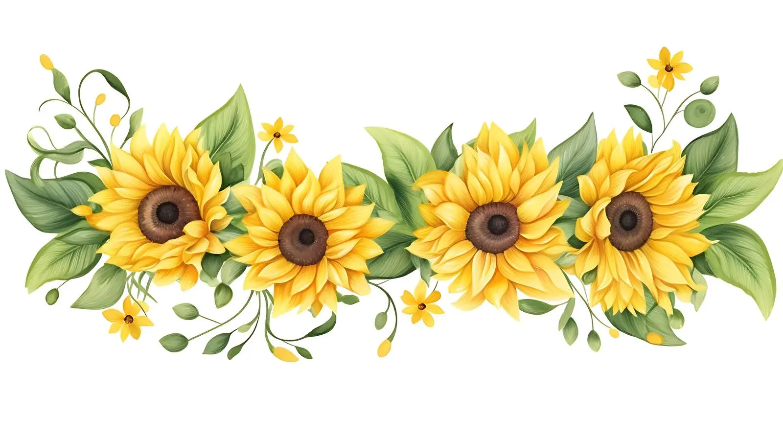 Sunflower Leaves Frame Isolated Image — free download from Dotvec