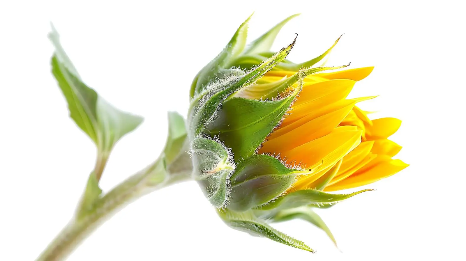 Sunflower Bud on Aquamarine Background — free download from Dotvec