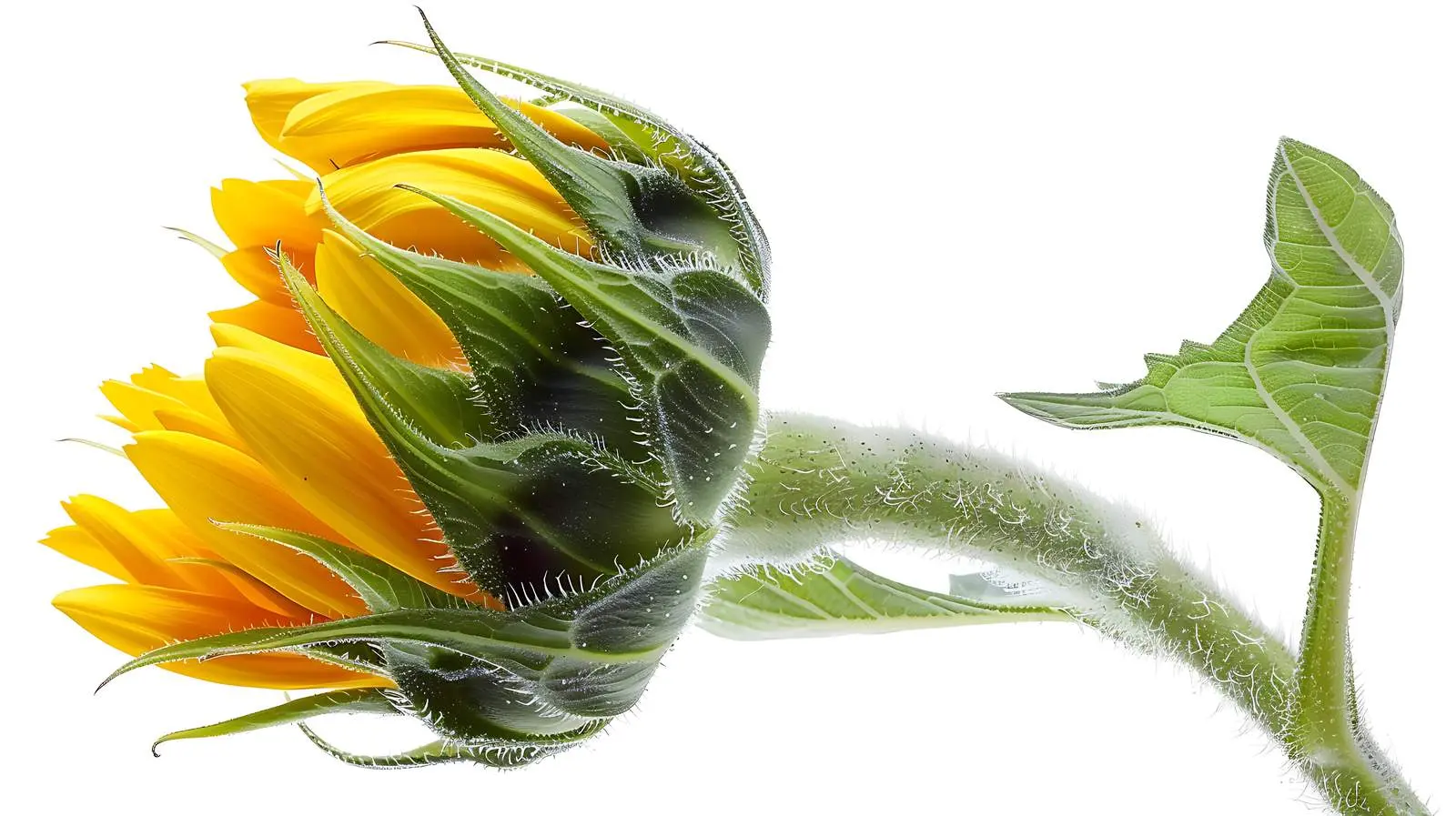 Sunflower Bud on Aquamarine Background — free download from Dotvec