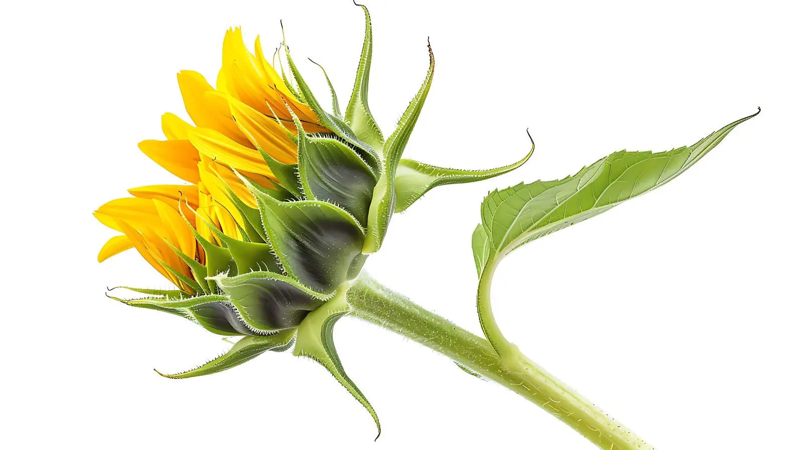 Sunflower Bud on Aquamarine Background — free download from Dotvec