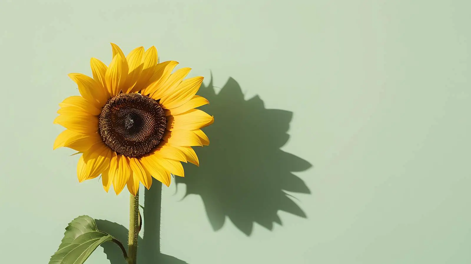 Bright Yellow Sunflower on Pastel Green Background — free download from Dotvec
