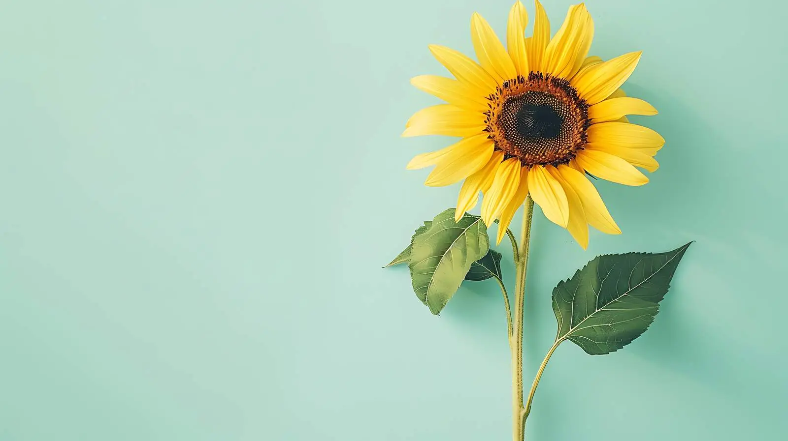 Sunflower on Pastel Green Background — free download from Dotvec