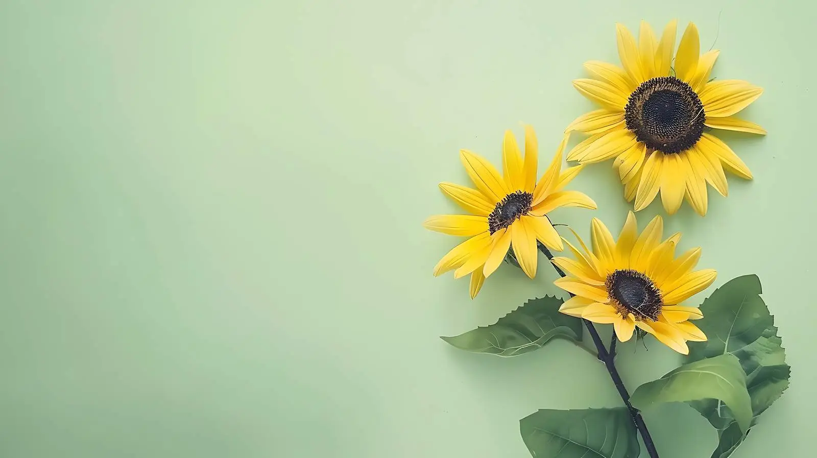 Sunflower on Pastel Green Background — free download from Dotvec