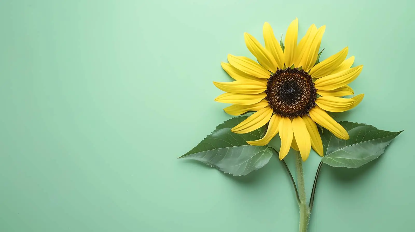 Sunflower on Pastel Green Background — free download from Dotvec