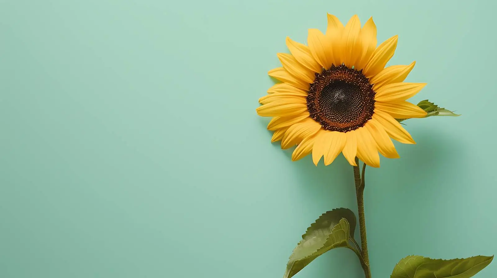 Vibrant Sunflower on Pastel Green Background — free download from Dotvec