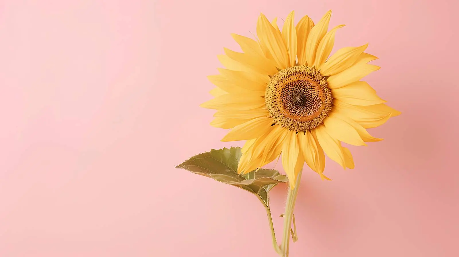Vibrant Sunflower on Soft Peach Background — free download from Dotvec