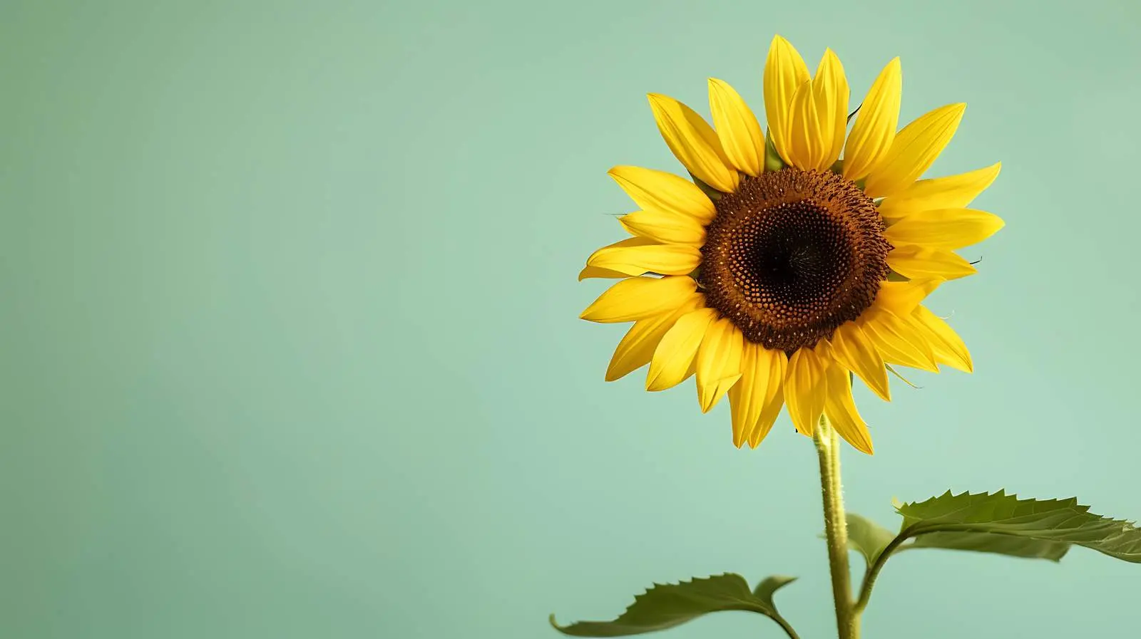 Vibrant Yellow Sunflower Against Pastel Green Background — free download from Dotvec