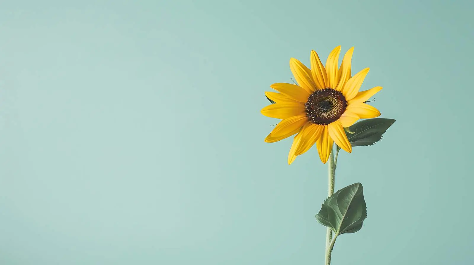 Vibrant Yellow Sunflower on Pastel Green Background — free download from Dotvec