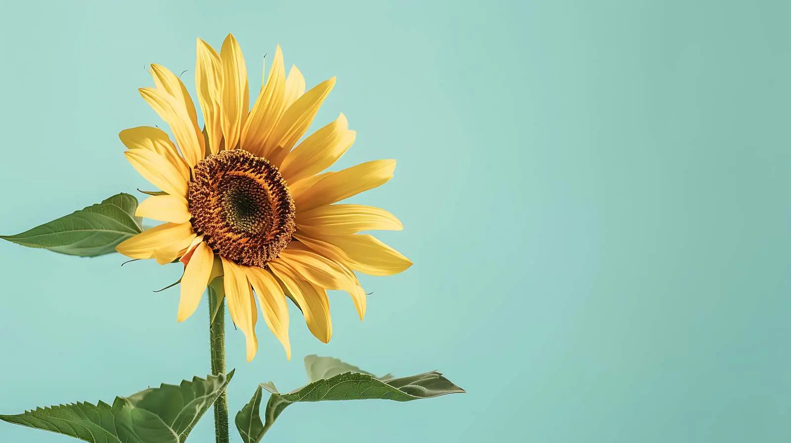 Vibrant Sunflower on Soft Green Background — free download from Dotvec