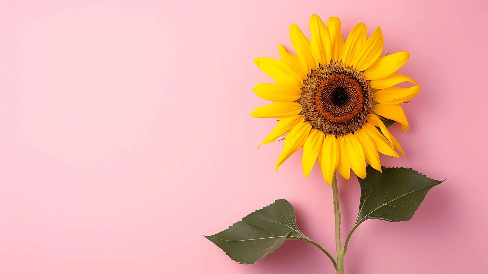 Vibrant Sunflower on Pastel Pink Background — free download from Dotvec