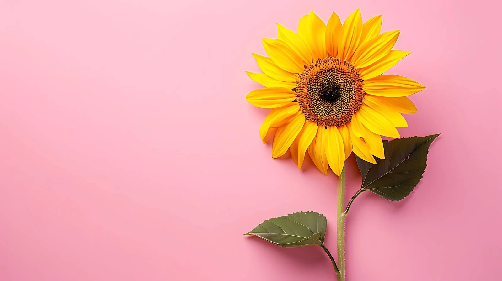 Sunflower on Pastel Pink Background — free download from Dotvec