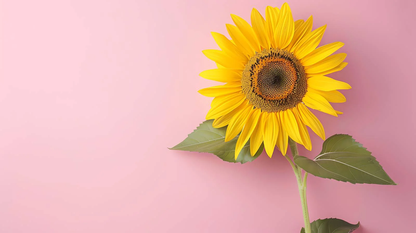 Sunflower on Pastel Pink Background — free download from Dotvec