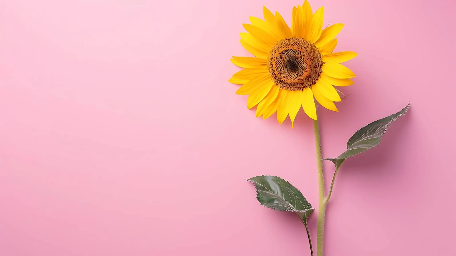 Elegant Sunflower on Soft Pink Background — free download from Dotvec