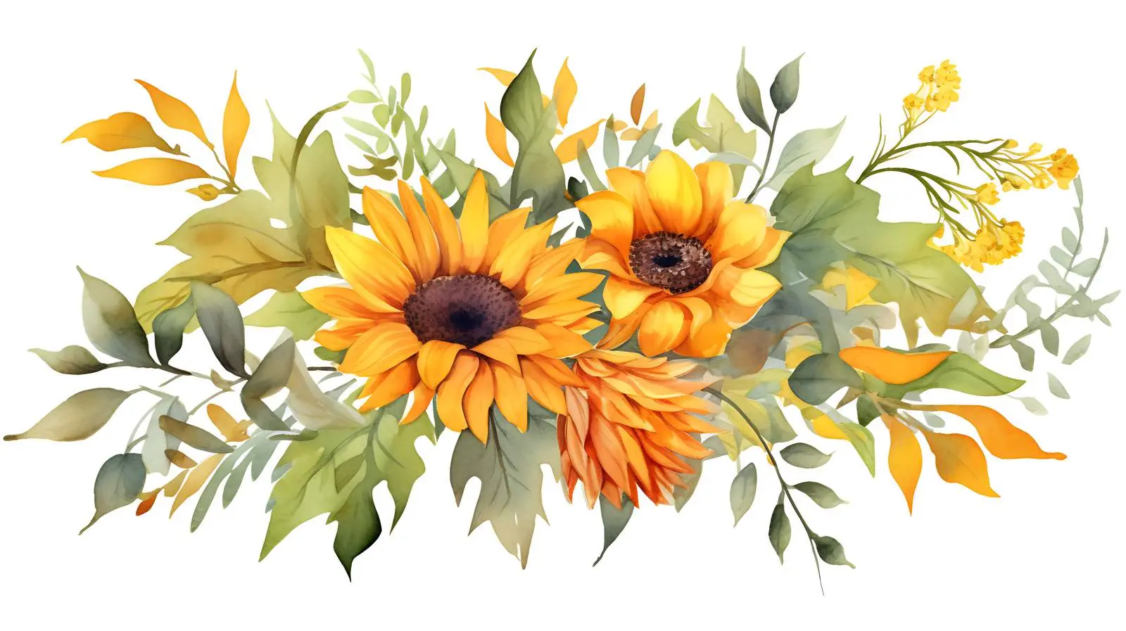 Vibrant Sunflowers and Foliage – free sunflowers image from Dotvec