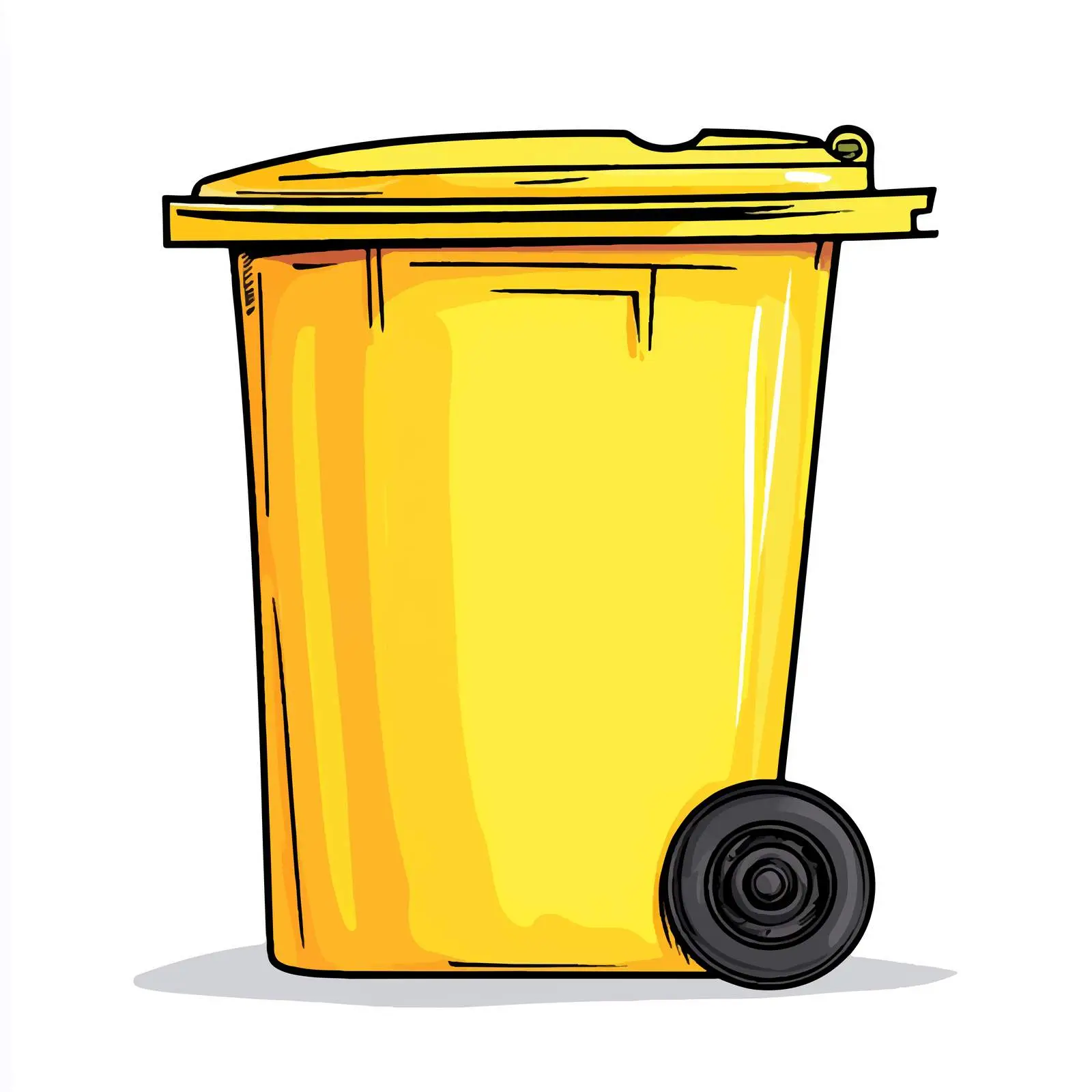 Cartoon Yellow Trash Bin Vector Illustration — free download from Dotvec