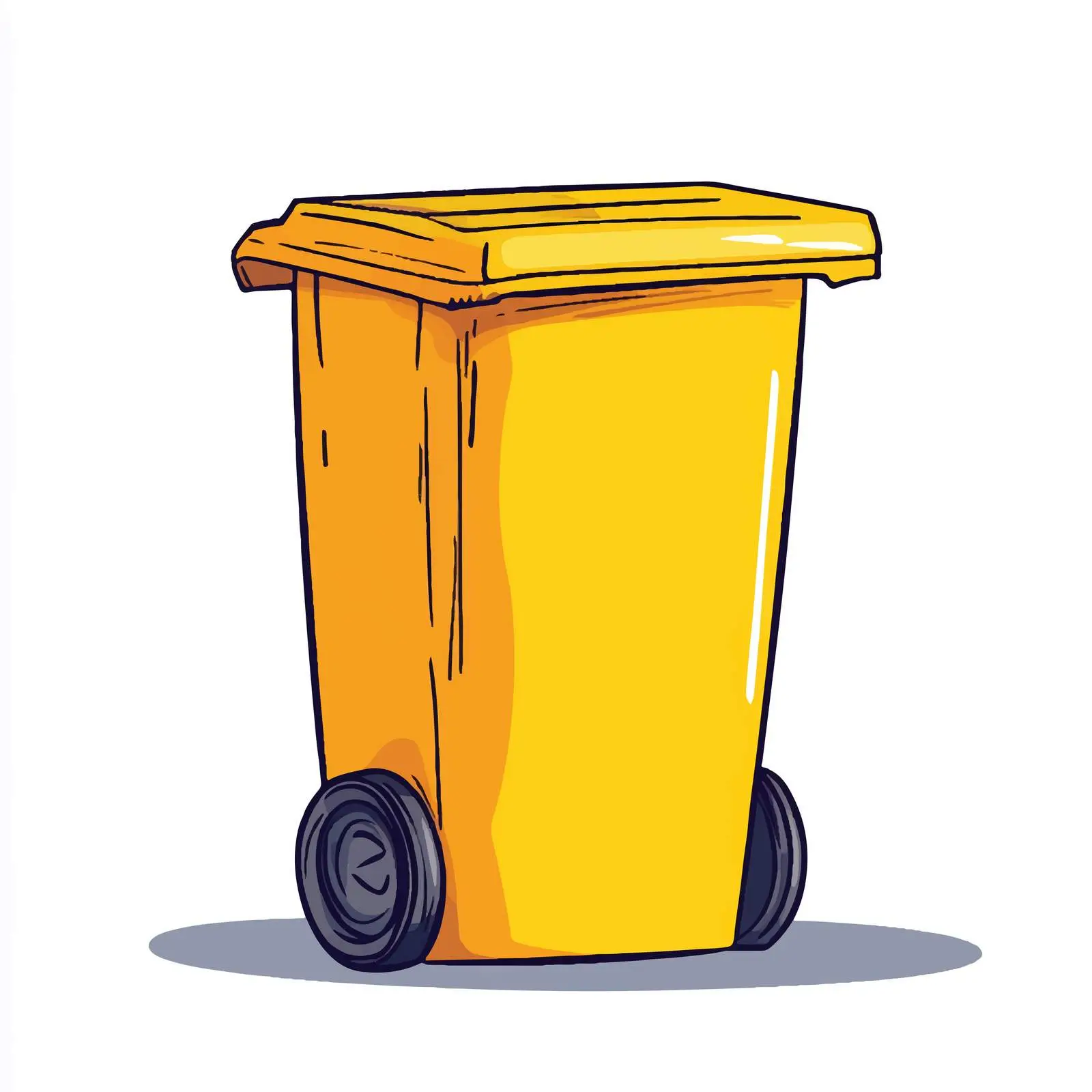 Hand-Drawn Yellow Trash Bin Vector Illustration — free download from Dotvec