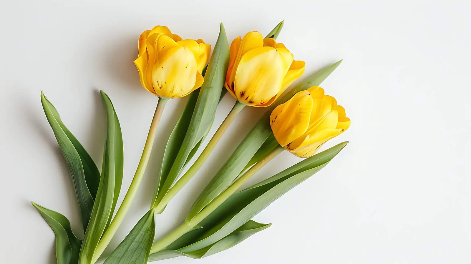 Minimalist Yellow Tulip Bouquet on White Background — free download from Dotvec