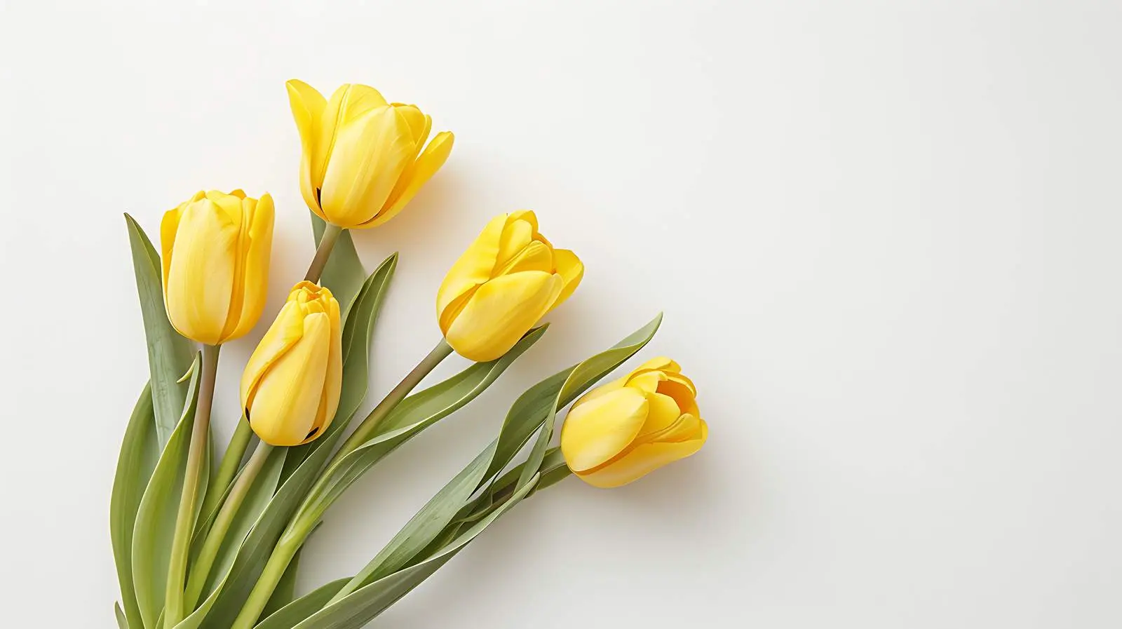 Minimalist Yellow Tulip Bouquet on White Background — free download from Dotvec