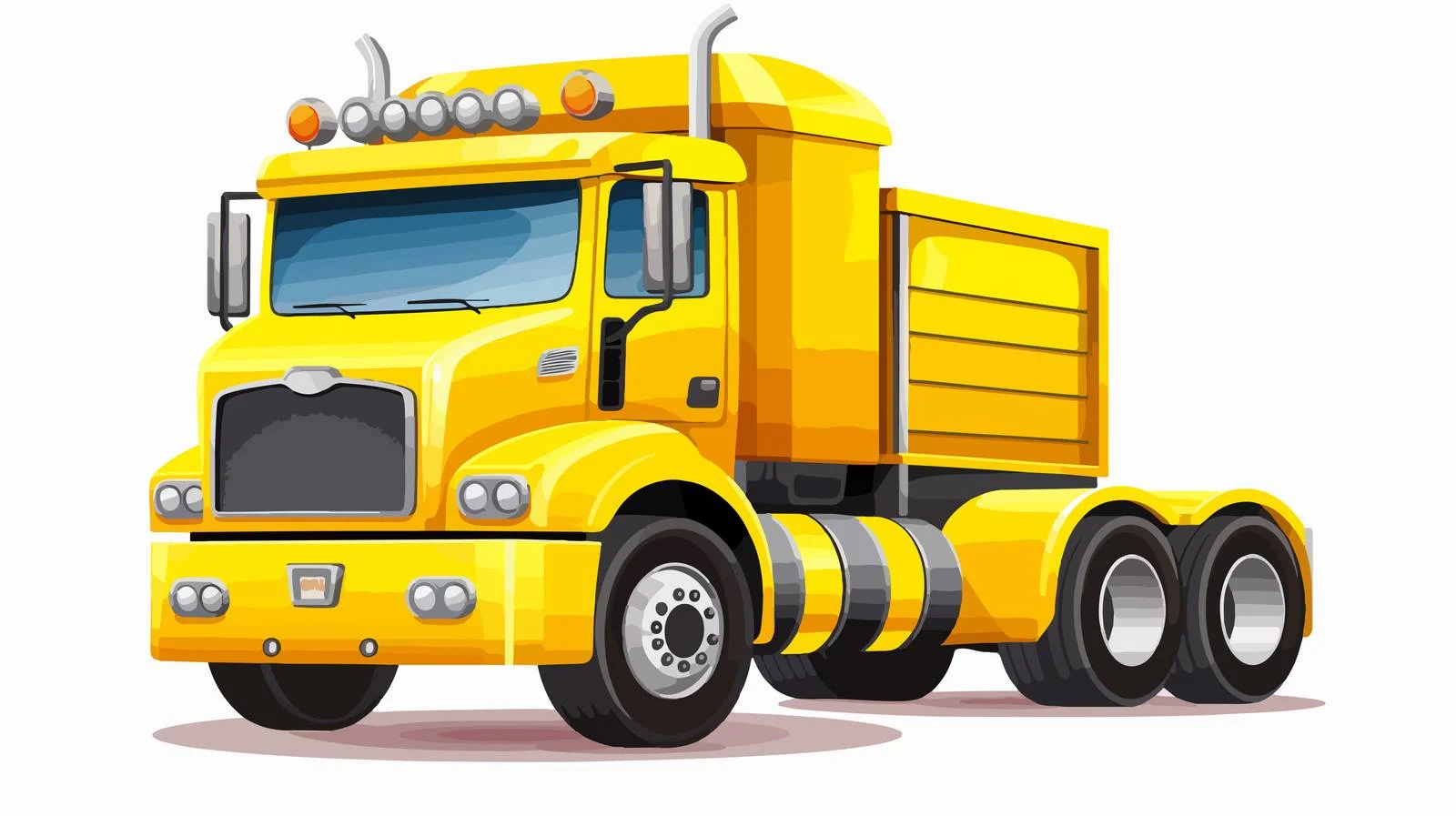 Yellow Big Truck Flat Design Style — free download from Dotvec