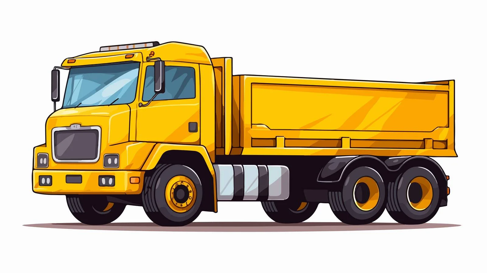 Yellow Big Truck Flat Design Style — free download from Dotvec
