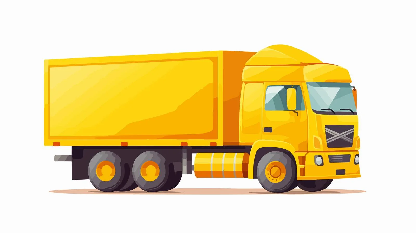 Yellow Big Truck Flat Design Style — free download from Dotvec
