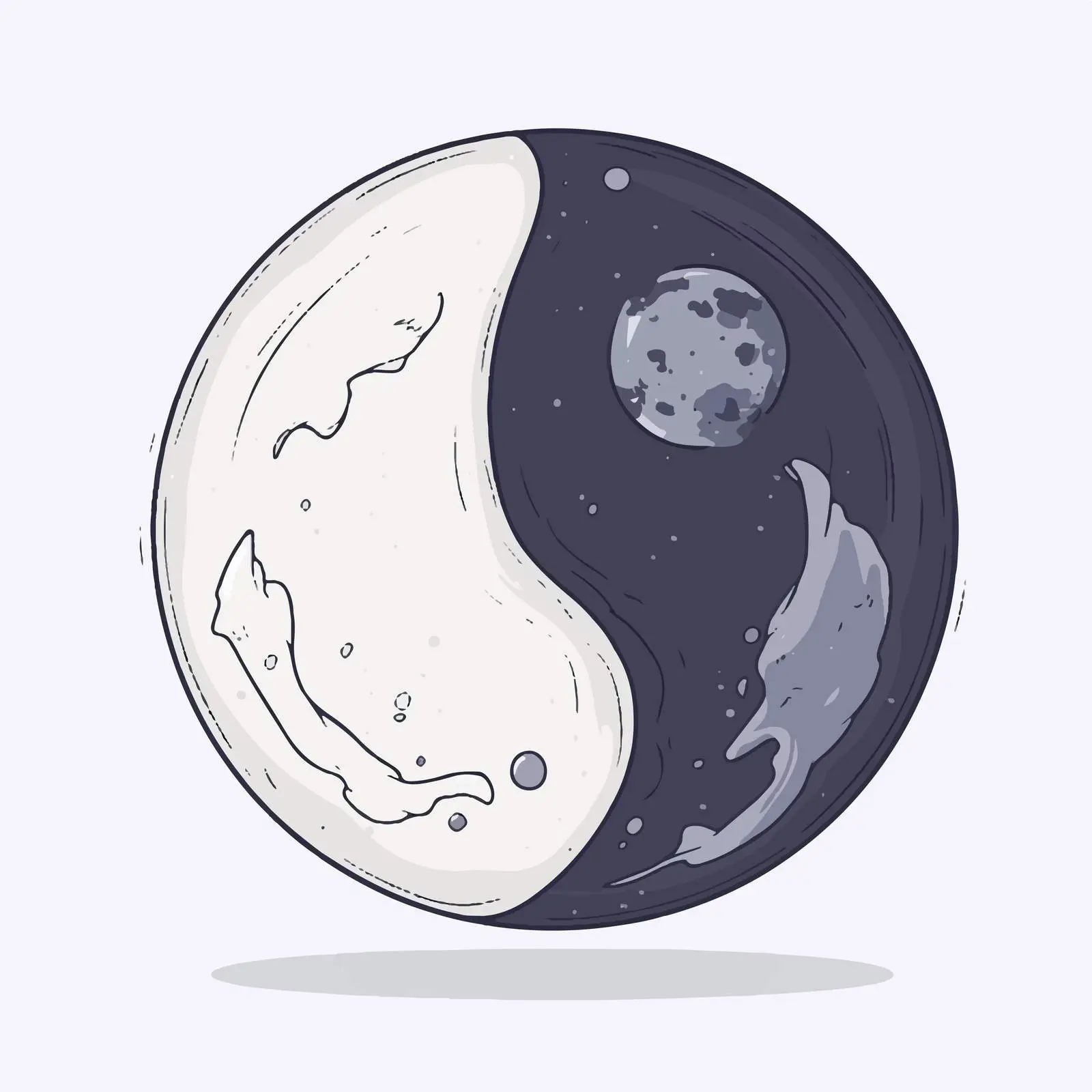 Hand-Drawn Black and White Yin Yang Vector — free download from Dotvec