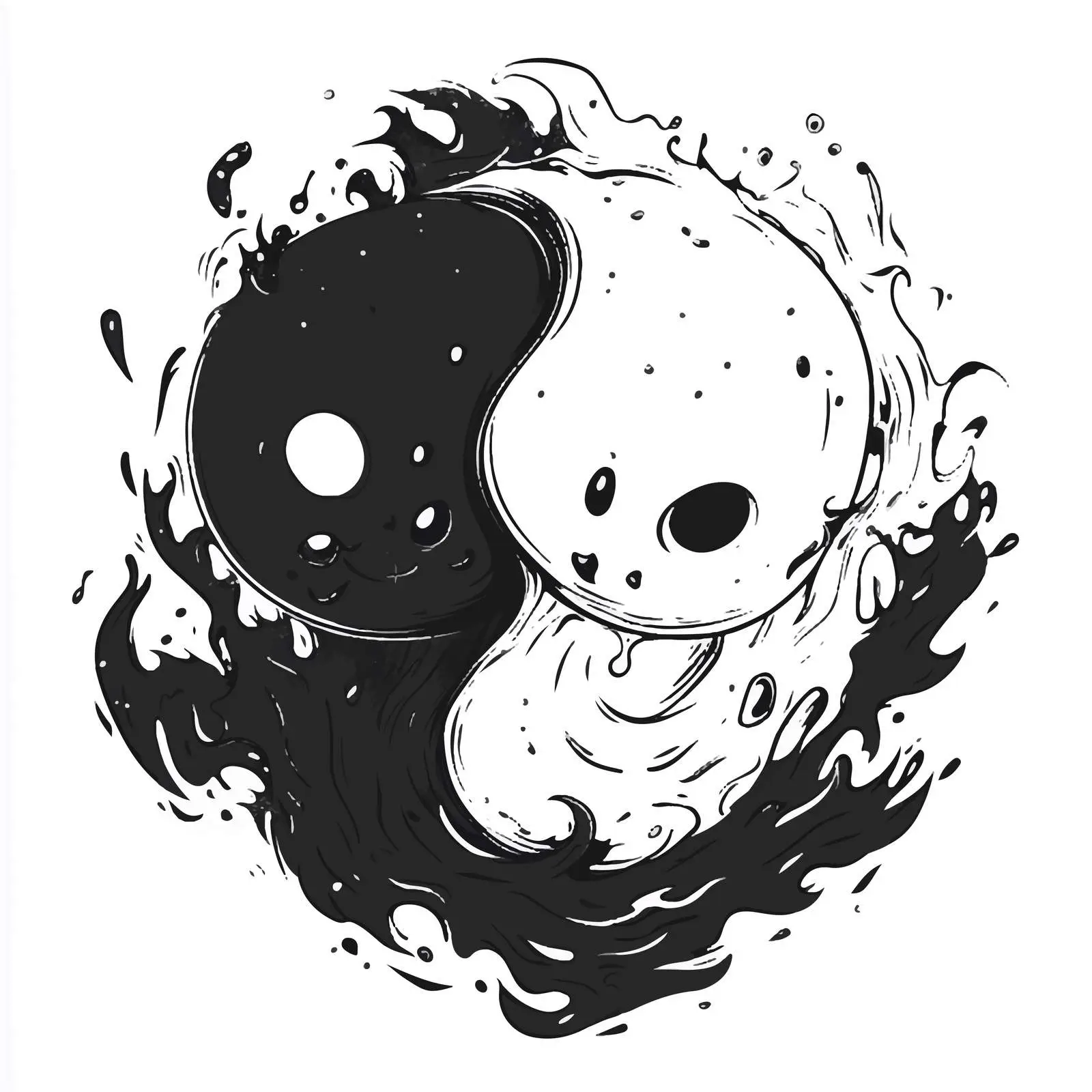 Black and White Yin Yang Vector Illustration — free download from Dotvec
