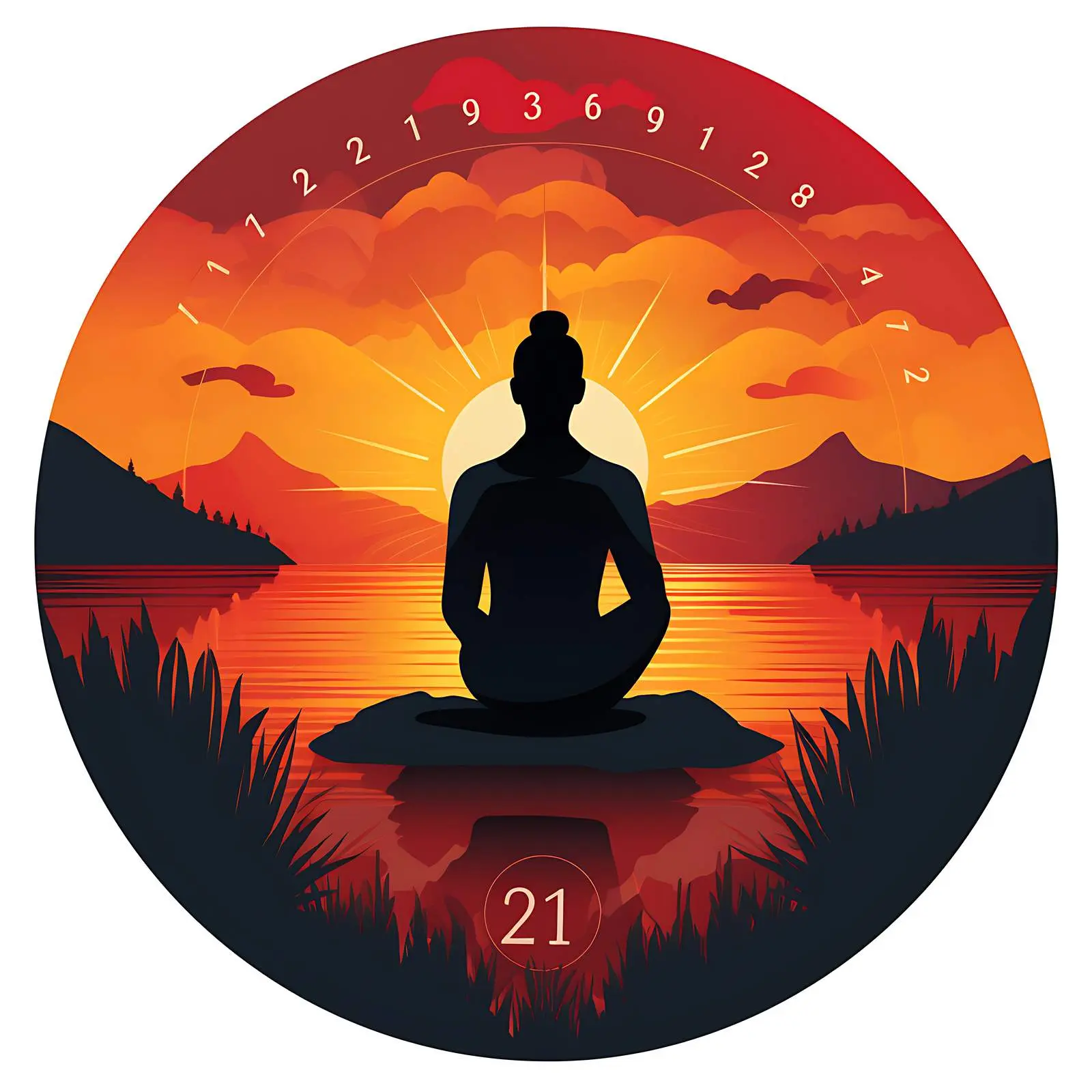 Man in Lotus Pose for Yoga Calendar 2021 — free download from Dotvec