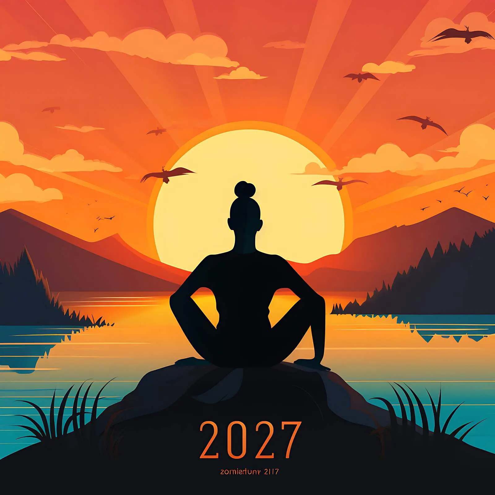Yoga Calendar 2021: Man in Lotus Pose – free strength image from Dotvec